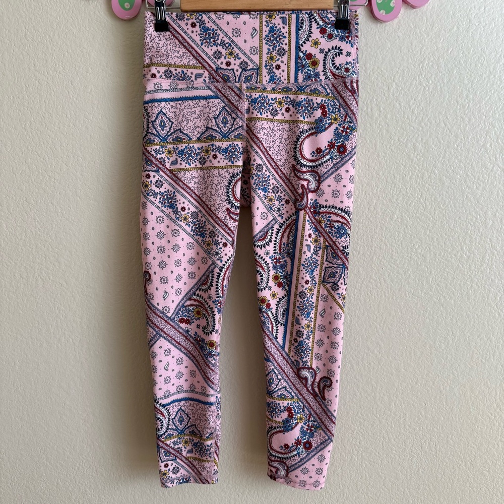 Colorful Paisley Pink Leggings Size M by PowerHold Fabletics
